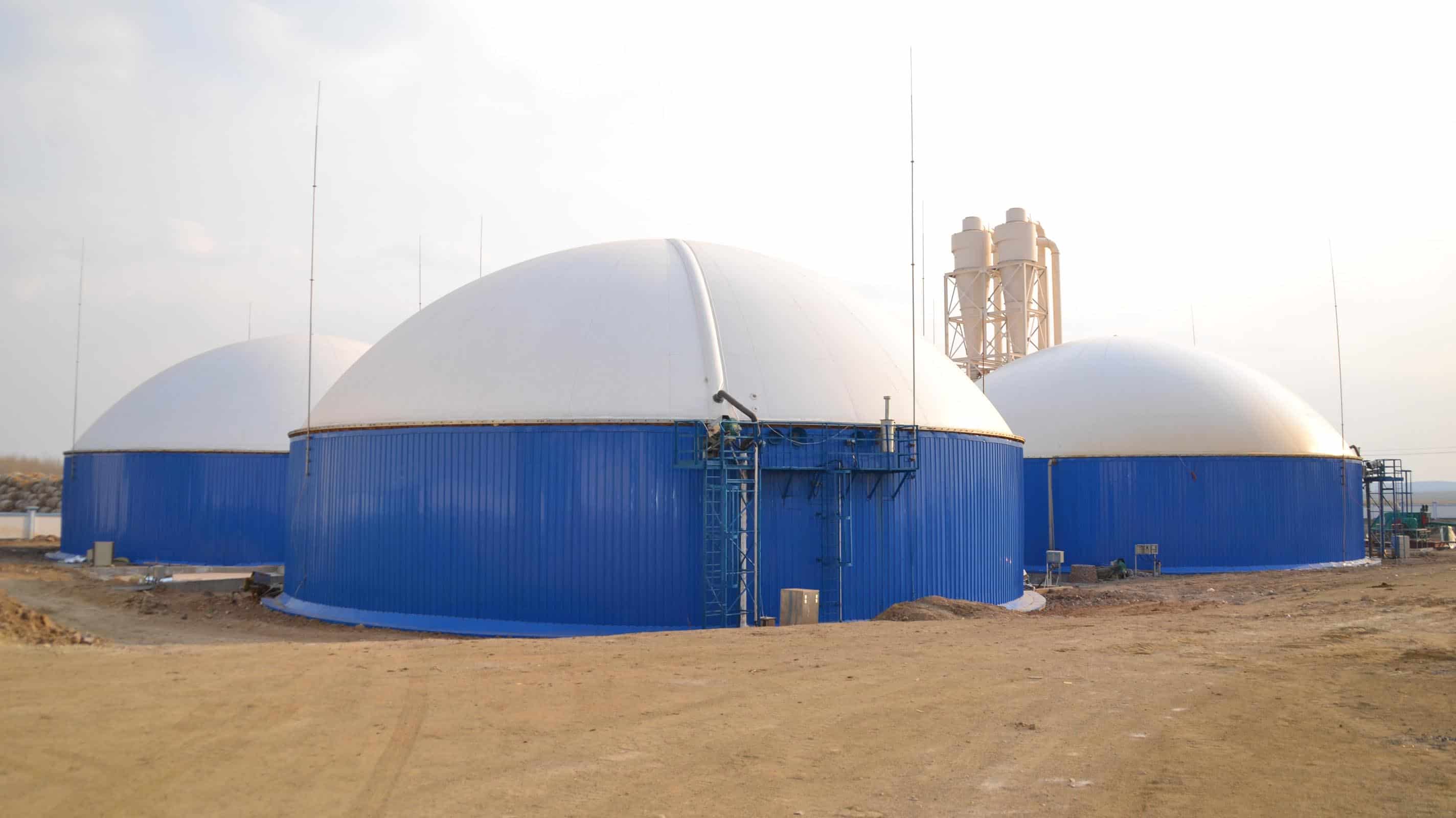 Inner Mongolia Zhaqi biogas project with CSTR reactors on grassland