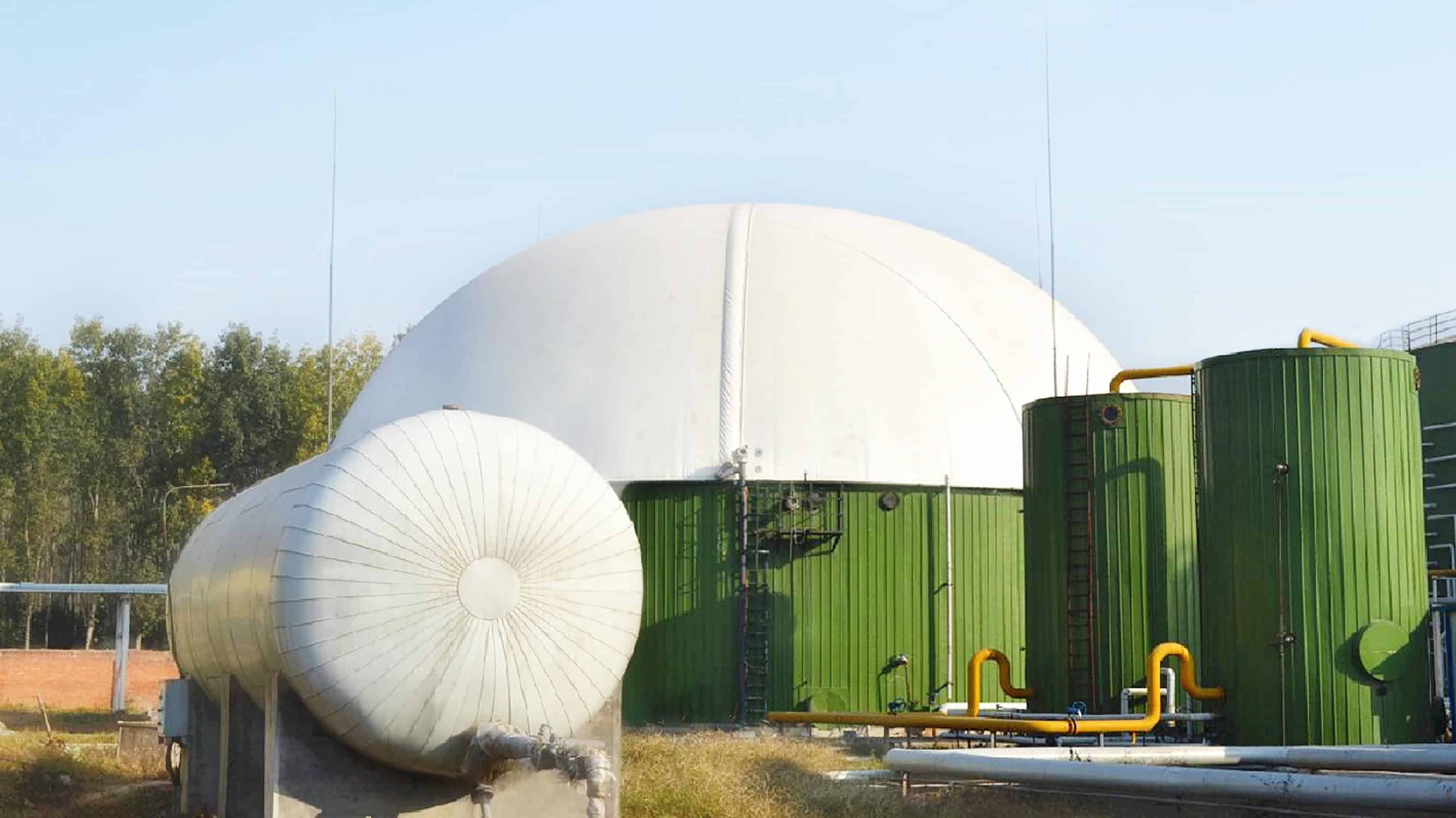 Henan Zhenyuan Group biogas project with CSTR tanks and gas holder